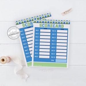 Golf Party Scorecard, Golf Scorecard Printable, Golf Birthday, Birthday Party Printable, Printable Party Decorations, Instant Download 475