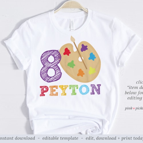 Art Party Iron on Transfer Birthday Iron On Birthday Shirt Etsy