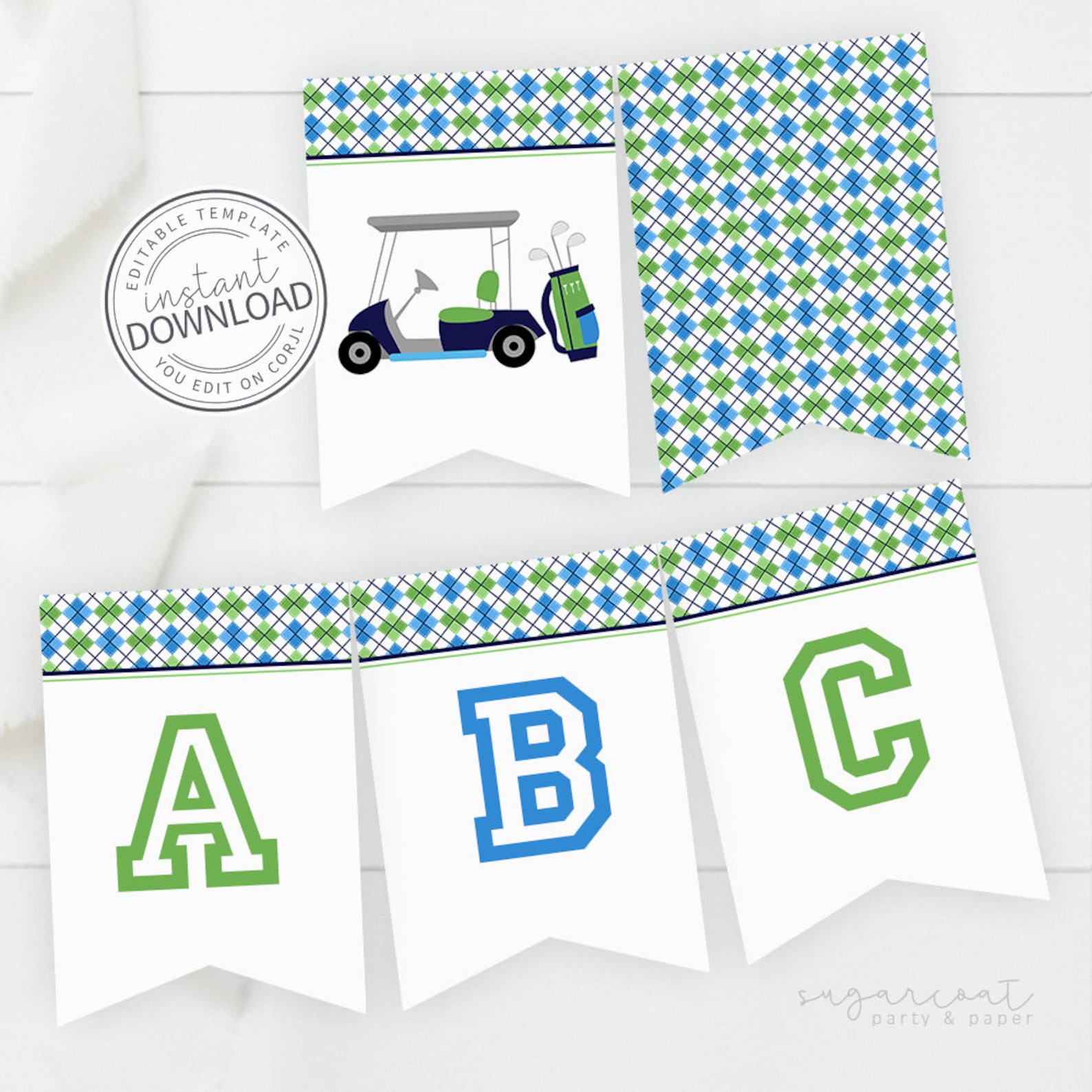 Happy Birthday Banner For A Golfer Printable