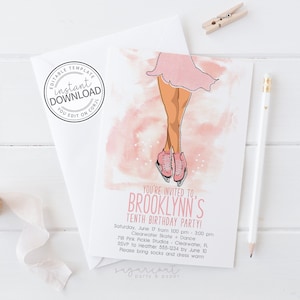 Ice Skating Invitation, Ice Skating Birthday Party Invitation for Girls, Ice Skate Invitation, Ice Skating Party, Skate Party | 718