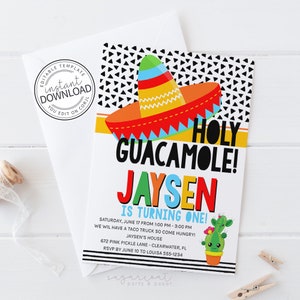 Holy Guacamole Invitation, Taco Invitation, Fiesta Invitation, Mexican Invitation, Taco Party, Taco Invite, Tacos, Cinco De Mayo | 672