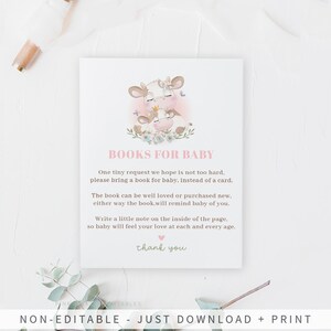 Koe baby shower boeken voor babykaart afdrukbaar, heilige koe baby shower decoraties, afdrukbare baby shower boek verzoekkaart 813