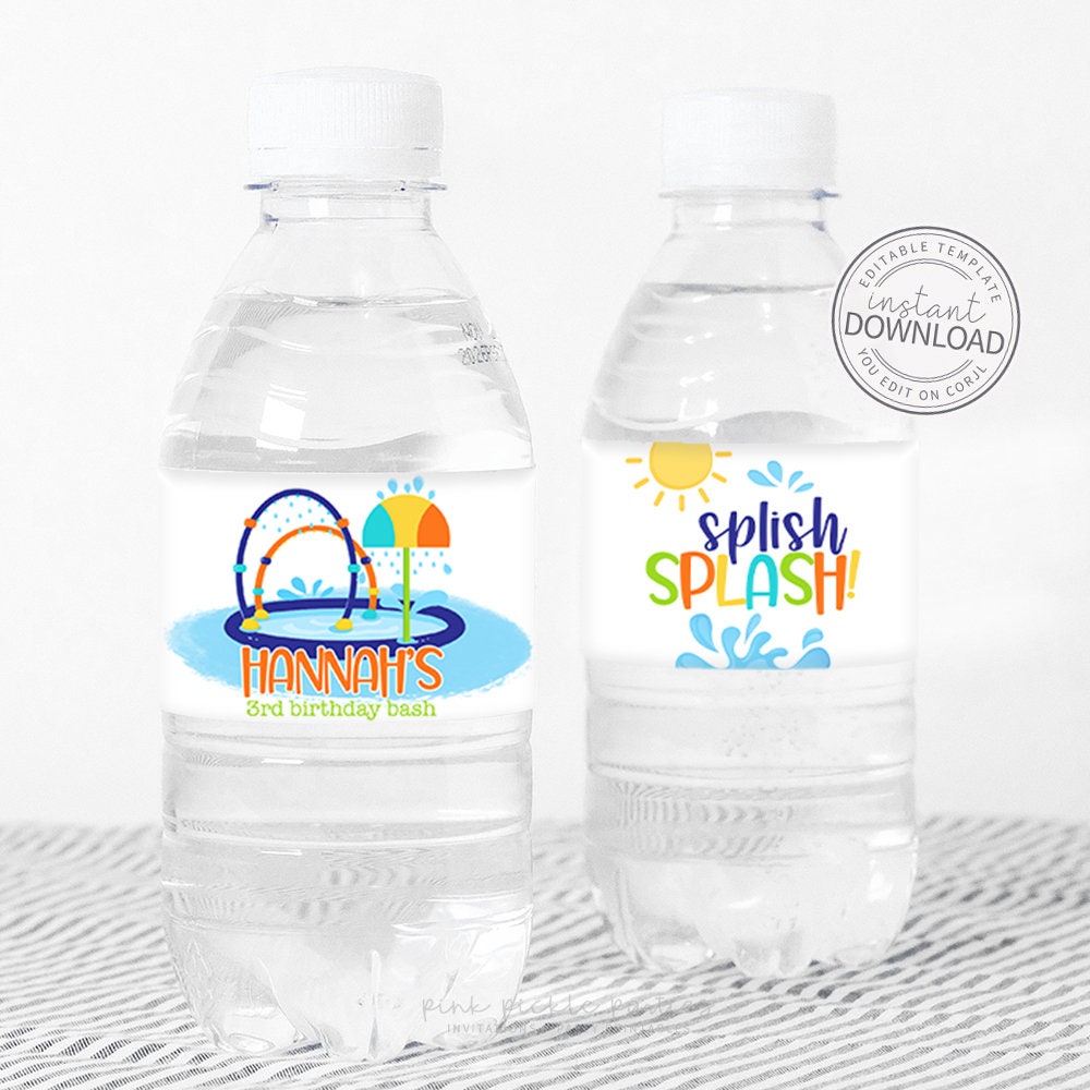 Ninja Party Water Bottle Labels Template Printable Ninja Theme Birthday  Party Decorations Wrappers EDITABLE TEXT DOWNLOAD 