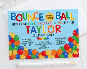 Ball Invitation, Bouncy Ball Party, Bouncy Ball Birthday Invitation, Bouncy Ball Invite, Ball Birthday, Instant Download | 436