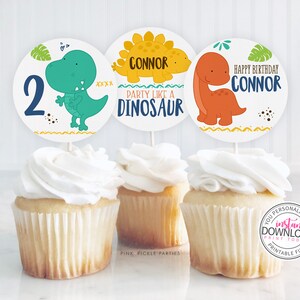 Dinosaurier Cupcake Toppers, Dino Cupcake Toppers, Dinosaurier Geburtstag, Dinosaurier Party, Dinosaurier Printable, Instant Download | 700