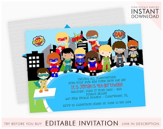 superhero invitation superhero party superhero pool party superhero birthday invitation super hero invites superhero invitations 447 superhero invitations
