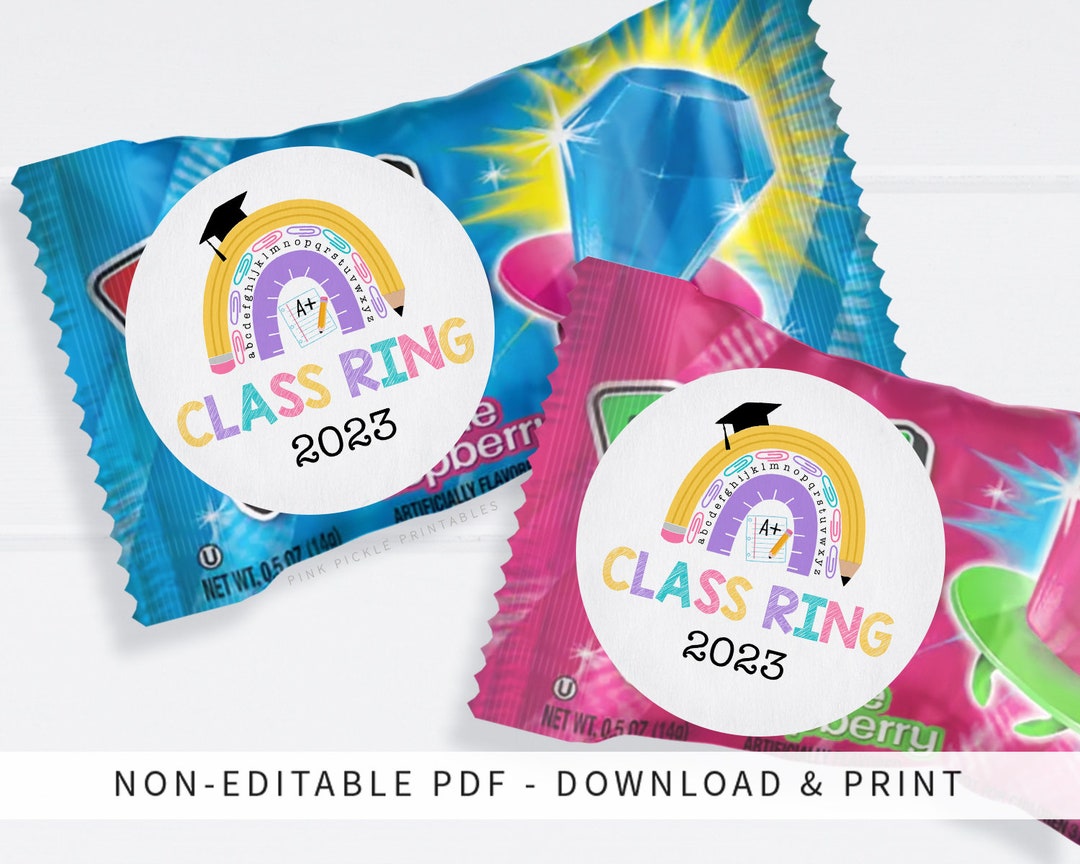 Printable Class Ring Sticker Kindergarten Class Ring Sticker - Etsy