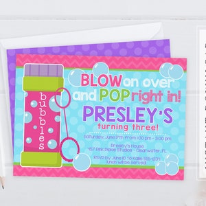 Bubble Invitation | Bubble Party Invitation | Bubble Birthday Invitation | Bubble Birthday | Bubble Party Invite | Bubbles Invitation | 457