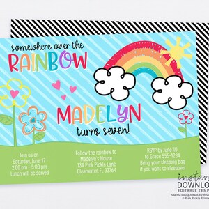 Rainbow Invitation, Rainbow Party, Rainbow Birthday Invitation, Rainbow Birthday, Rainbow Birthday Party, Rainbow Invites, Rainbow Baby |134