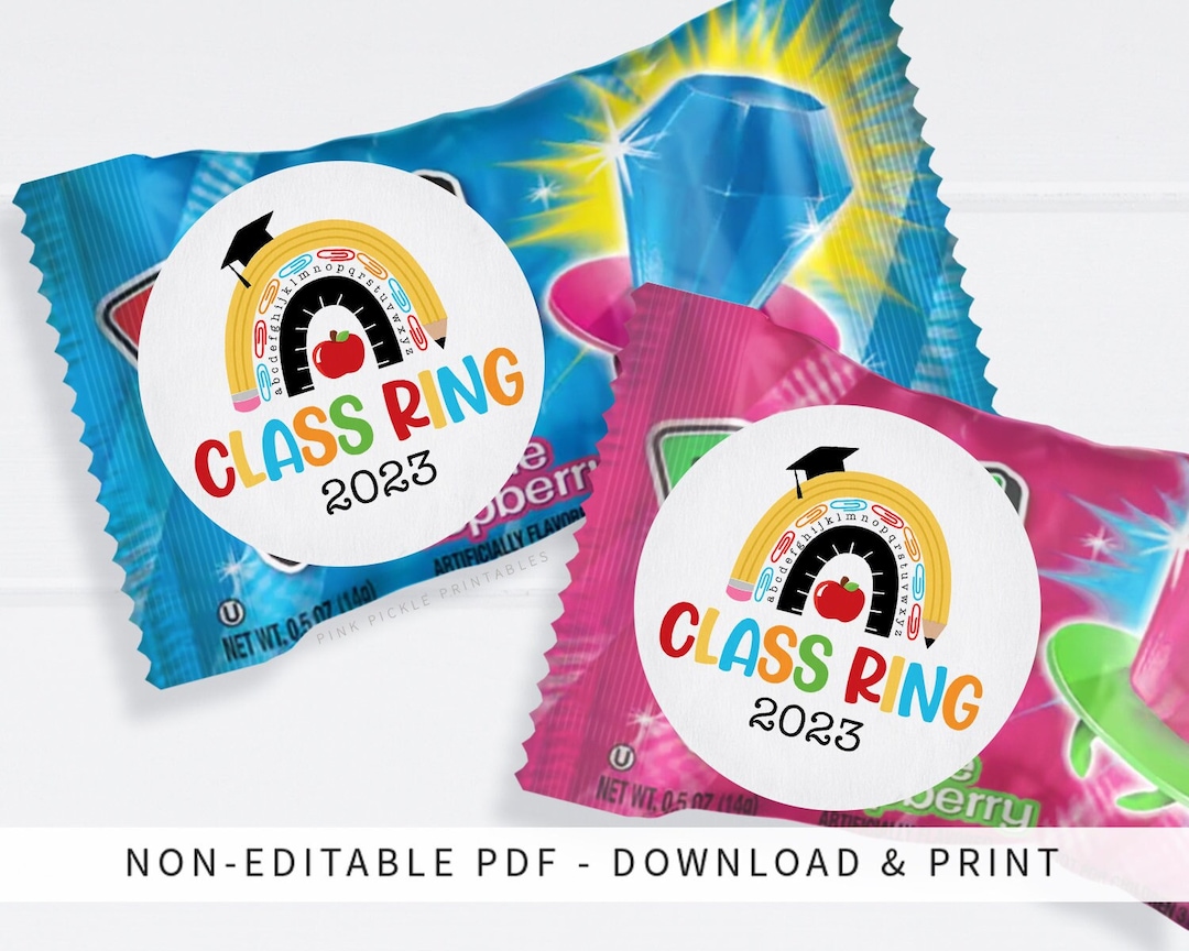 Printable Class Ring Sticker, Kindergarten Class Ring Sticker