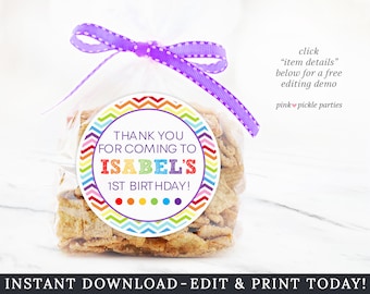 Rainbow Favor Tags, Instant Download, Printable Favor Tag, Rainbow Birthday, Rainbow Tags, Rainbow Gift Tags, Rainbow Printable | 291