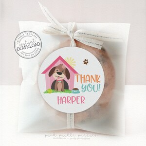 Editable Puppy Party Favor Tags, Puppy Pawty Thank You Tags, Puppy Thank You Tags, Puppy Pawty, Puppy Party Favors, Puppy Birthday Party 721
