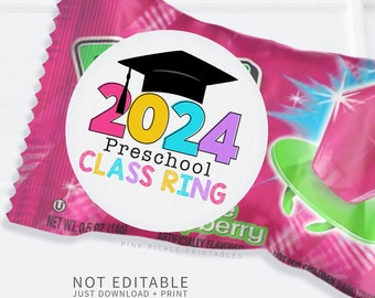 Druckbare Klassenringaufkleber für Ring Pop, Vorschulklassenringaufkleber, Vorschulklassenringaufkleber, Klassenringaufkleber