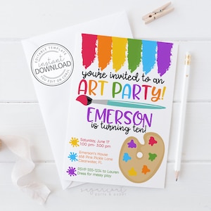 Art Party Invitation, Art Invitation, Art Party, Art Invitations Birthday, Art Birthday Party Invitation,Art Invite,Art Party Invitation 658