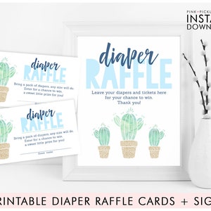 Fiesta Baby Shower Diaper Raffle Tickets and Diaper Raffle Sign Instant ...