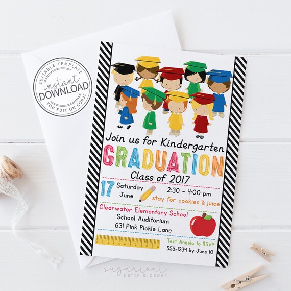 Preschool Graduation Invitation Preschool Invitation | Etsy