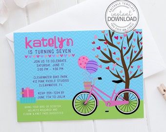 Bike Invitations, Bike Birthday Invitation, Bike Invite, Bicycle Invitation, Bicycle Invite, Bike Invitation, Bike Parade Party | 427