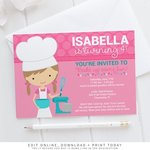 Cooking Invitation, Cooking Party, Cooking Party Invitations, Baking Invitation - Instant Download - Edit Online with Corjl | 366