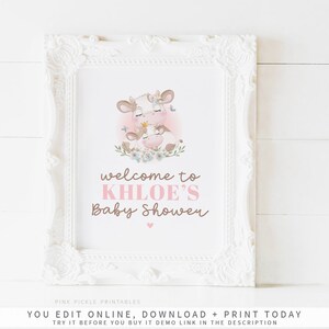Cow Baby Shower Welcome Sign, Cow Party Sign, Cow Baby Shower Decorations, Cow Welcome Sign, Cow Welcome Poster, Cow Baby Shower Sign 813