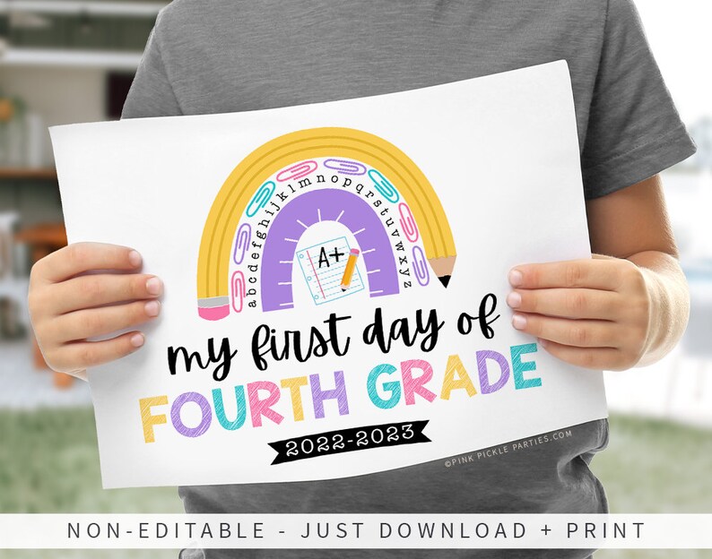First Day of School Sign Printable Printable First Day of 4th - Etsy