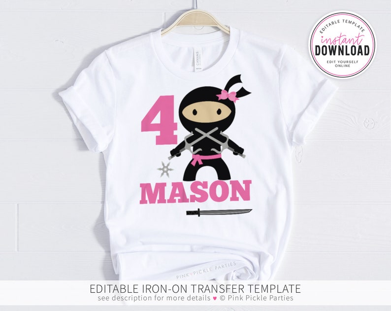 Ninja Party Iron on Transfer Birthday Iron On Birthday Etsy