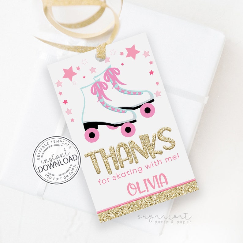 Roller Skate Tag Roller Skate Tags Skate Thank You Skating | Etsy