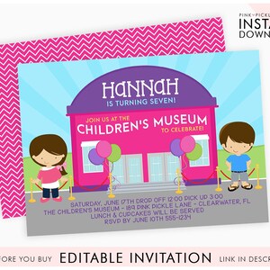 Kindermuseum Einladung, Wissenschaftsmuseum Einladung, Museumseinladung, Museumsparty einladen, Museumsgeburtstag, Kid Science Invite | 189