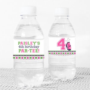 Golf Water Bottle Label, Golf Water Bottle Wrap, Birthday Party Printable, Printable Party Decorations, Instant Download Template 475
