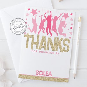 Trampolino Party Thank You Card, Jump Party Thank You, Jump Birthday, Bounce House Party, Jump Birthday Party, Thank You Card / 717