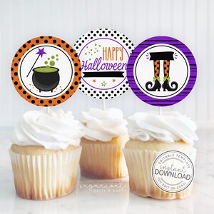 Topper cupcake strega, compleanno strega, stampabile strega, festa a tema strega, decorazione festa strega, toppers cupcake, cupcake di Halloween 623