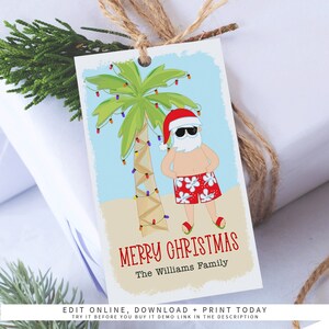 Christmas Gift Tags, Christmas Tags, Printable Christmas Gift Stickers, Christmas Gift Tags, Digital Christmas Gift Tag Editable Template