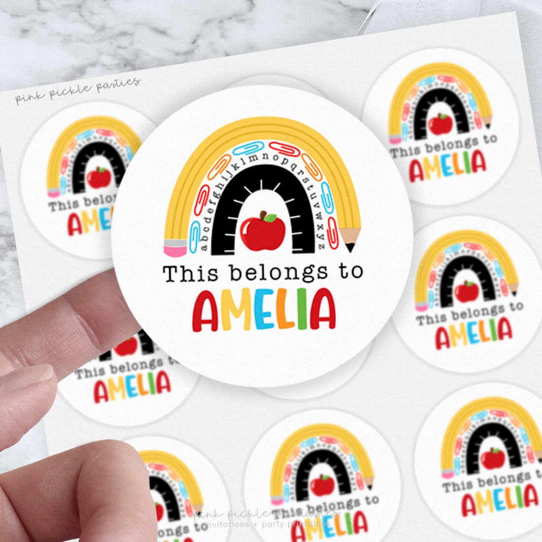 Printable This Belongs to Stickers for Kids Editable This | Etsy
