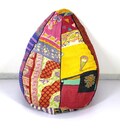 Handmade Quilted Cotton Floral Bohemian Bean Bag Chair Home Decor Round Decorative Hippie Embroidered Gypsy Ottoman Hippy Pouf S590