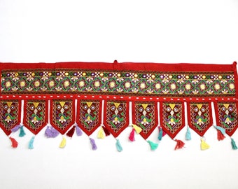Handmade Window Door Valance Home Decor Decorative Embroidered Patchwork Toran Pelmet Topper Drapery Top Hanging Tent Decoration Art J841