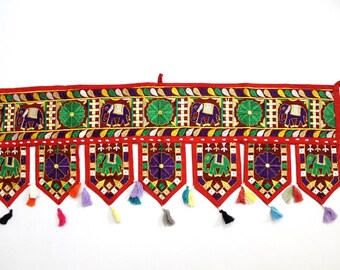 Handmade Window Door Valance Home Decor Decorative Embroidered Patchwork Toran Pelmet Topper Drapery Top Hanging Tent Decoration Art J828