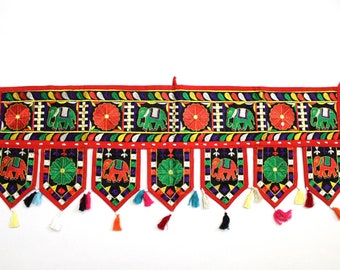 Handmade Window Door Valance Home Decor Decorative Embroidered Patchwork Toran Pelmet Topper Drapery Top Hanging Tent Decoration Art J829