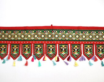 Handmade Window Door Valance Home Decor Decorative Embroidered Patchwork Toran Pelmet Topper Drapery Top Hanging Tent Decoration Art J835