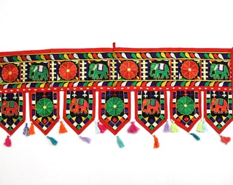 Handmade Window Door Valance Home Decor Decorative Embroidered Patchwork Toran Pelmet Topper Drapery Top Hanging Tent Decoration Art J820