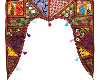 Handmade Window Door Valance Interior Decor Ethnic Gypsy Hippy Hippie Toran Pelmet Topper Drapery Top Hanging Tent Bohemian Art M848
