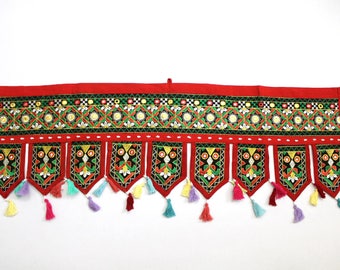 Handmade Window Door Valance Home Decor Decorative Embroidered Patchwork Toran Pelmet Topper Drapery Top Hanging Tent Decoration Art J843