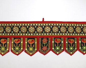 Handmade Window Door Valance Home Decor Decorative Embroidered Patchwork Toran Pelmet Topper Drapery Top Hanging Tent Decoration Art J810