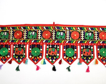Handmade Window Door Valance Home Decor Decorative Embroidered Patchwork Toran Pelmet Topper Drapery Top Hanging Tent Decoration Art J825