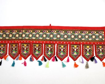 Handmade Window Door Valance Home Decor Decorative Embroidered Patchwork Toran Pelmet Topper Drapery Top Hanging Tent Decoration Art J832