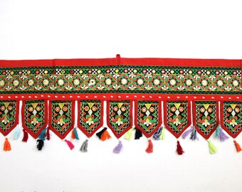 Handmade Window Door Valance Home Decor Decorative Embroidered Patchwork Toran Pelmet Topper Drapery Top Hanging Tent Decoration Art J831