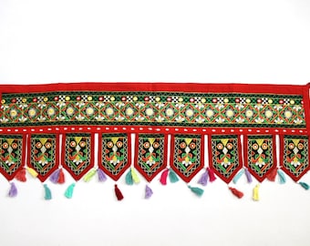 Handmade Window Door Valance Home Decor Decorative Embroidered Patchwork Toran Pelmet Topper Drapery Top Hanging Tent Decoration Art J844
