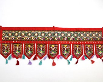 Handmade Window Door Valance Home Decor Decorative Embroidered Patchwork Toran Pelmet Topper Drapery Top Hanging Tent Decoration Art J842
