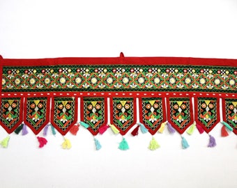 Handmade Window Door Valance Home Decor Decorative Embroidered Patchwork Toran Pelmet Topper Drapery Top Hanging Tent Decoration Art J840
