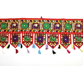 Handmade Window Door Valance Home Decor Decorative Embroidered Patchwork Toran Pelmet Topper Drapery Top Hanging Tent Decoration Art J827