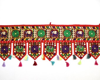 Handmade Window Door Valance Home Decor Decorative Embroidered Patchwork Toran Pelmet Topper Drapery Top Hanging Tent Decoration Art J823