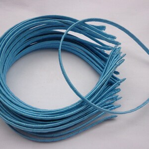 SALE--50 pcs Lake blue Satin Covered Headband 5mm Wide